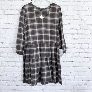 New Angie Plaid Long Sleeve Dress Size Medium